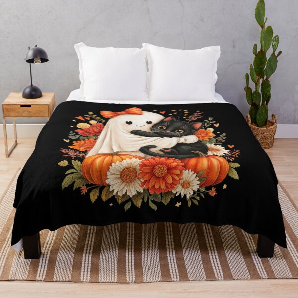 Item preview, Halloween Ghost Holding Black Cat Funny designed and sold by studio-ssaam.