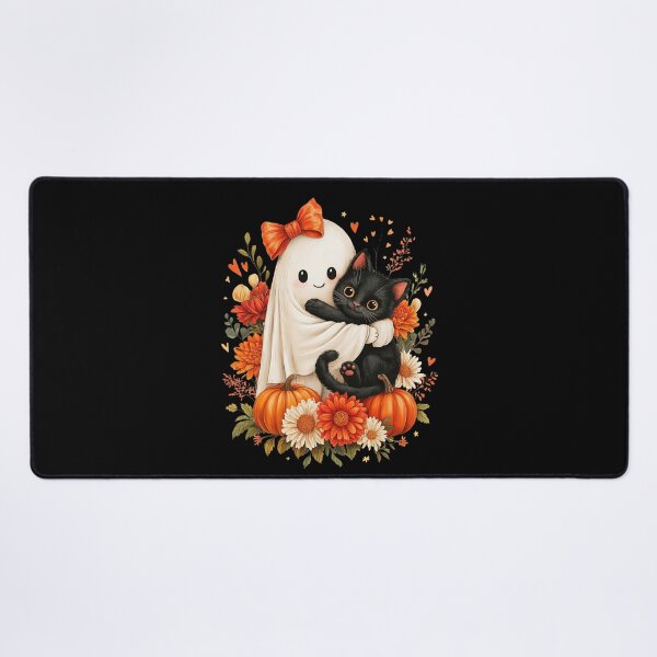 Item preview, Halloween Ghost Holding Black Cat Funny designed and sold by studio-ssaam.