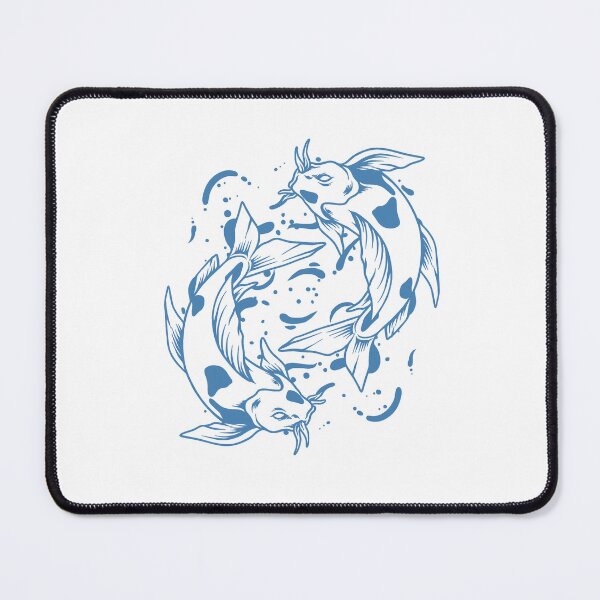 Item preview, Steel Blue Japanese Koi Yin Yang Design designed and sold by pattern-archive.