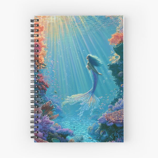 Item preview, A beautiful Mermaid swimming among colourful coral reefs surrounded by tropical fish and shafts of sunlight filtering through crystal-clear water, Fantasy & Mythological Creatures designed and sold by CDC40.