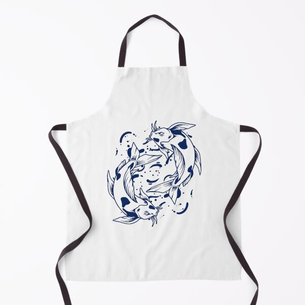 Item preview, Navy Blue Japanese Koi Yin Yang Design designed and sold by pattern-archive.