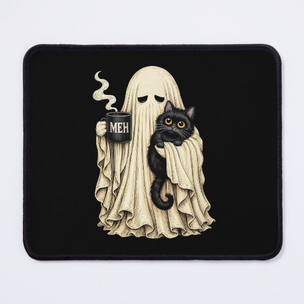 Item preview, Vitntage Halloween Ghost Holding Black Cat  designed and sold by studio-ssaam.