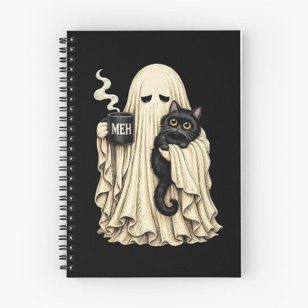 Item preview, Vitntage Halloween Ghost Holding Black Cat  designed and sold by studio-ssaam.