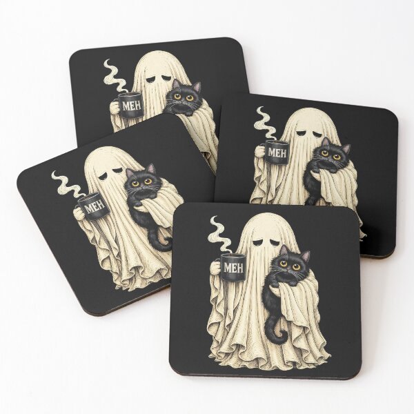 Item preview, Vitntage Halloween Ghost Holding Black Cat  designed and sold by studio-ssaam.