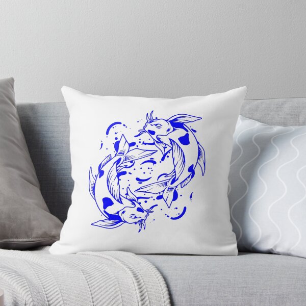 Item preview, Blue Japanese Koi Yin Yang Design designed and sold by pattern-archive.