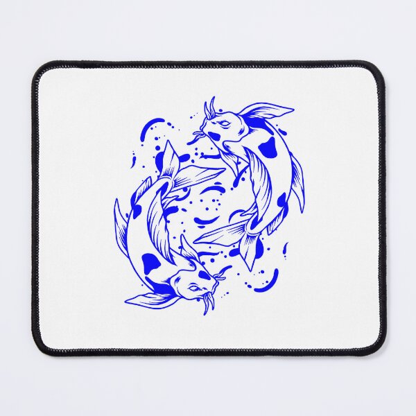 Item preview, Blue Japanese Koi Yin Yang Design designed and sold by pattern-archive.