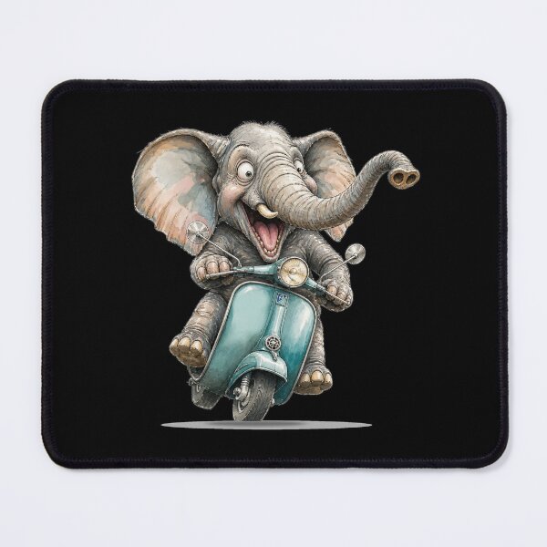 Item preview, Funny Elephant Riding Vintage Scooter Wild Animal Adventure designed and sold by Wilcox PhotoArt.