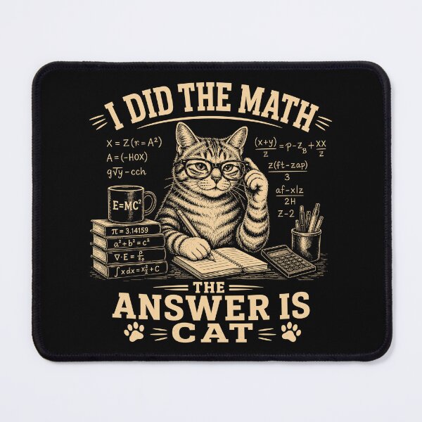 Item preview, I Did The Math, The answer Is Cat Funny Math Pun designed and sold by DuDuChben.