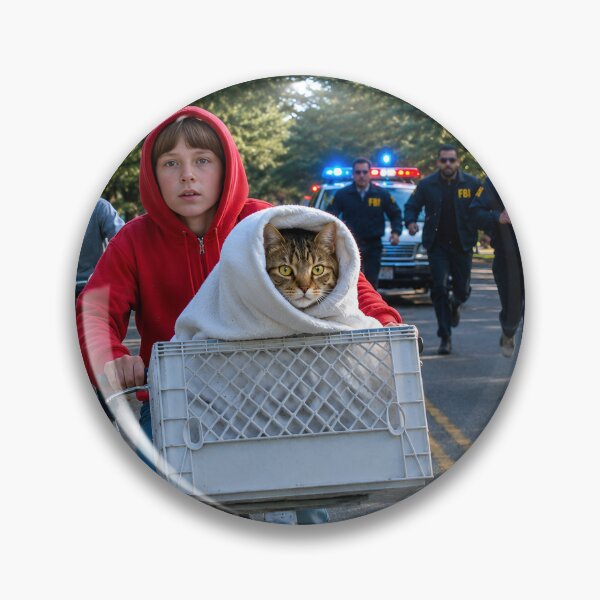Item preview, Cat chased by FBI on bicycle  designed and sold by WiseBow.