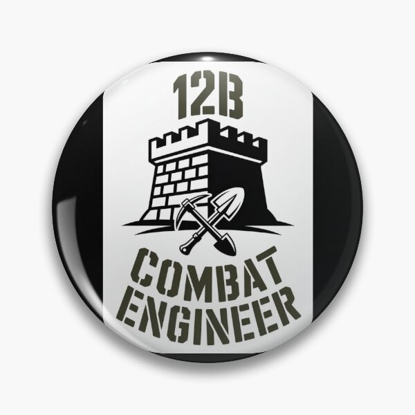 Item preview, 12B Combat Engineer — Castle Tower Emblem with Shovel and Pickaxe U.S. Army MOS Graphic designed and sold by GFamilyC.