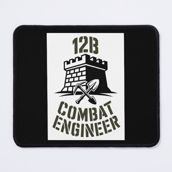Item preview, 12B Combat Engineer — Castle Tower Emblem with Shovel and Pickaxe U.S. Army MOS Graphic designed and sold by GFamilyC.