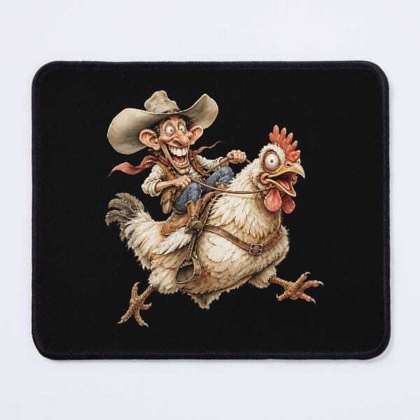 Item preview, Crazy Cowboy Riding Giant Chicken Wild Western Adventure designed and sold by Wilcox PhotoArt.