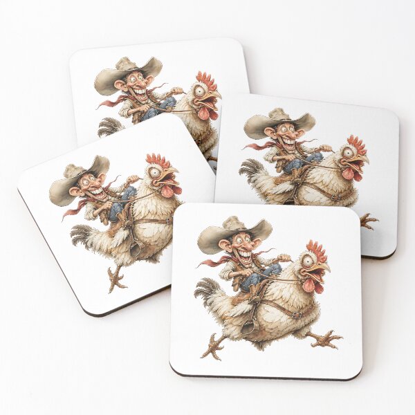Item preview, Crazy Cowboy Riding Giant Chicken Wild Western Adventure designed and sold by Wilcox PhotoArt.