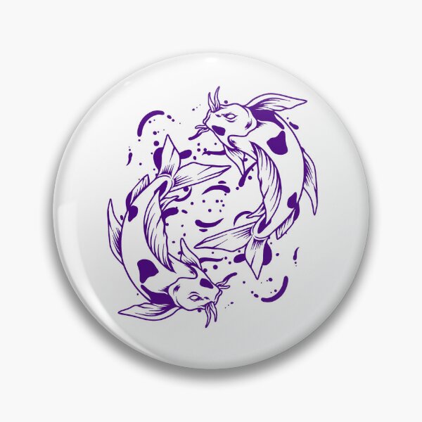 Item preview, Dark Purple Japanese Koi Yin Yang Design designed and sold by pattern-archive.