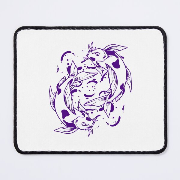 Item preview, Dark Purple Japanese Koi Yin Yang Design designed and sold by pattern-archive.