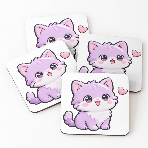Item preview, Cute Purple Kitten with Heart  designed and sold by Raloel Art.