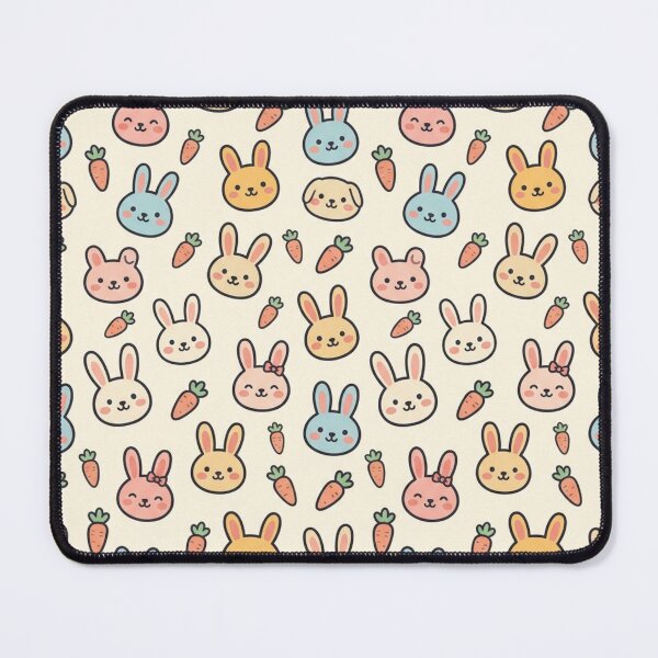 Item preview, Cute Bunny Faces Seamless Pastel Pattern designed and sold by StickVerse by Owais.