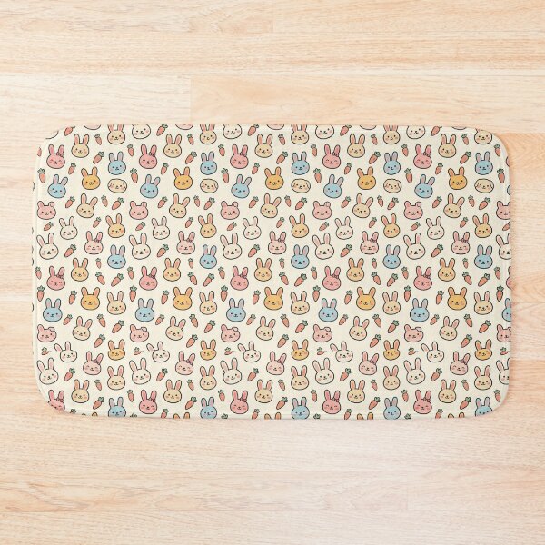 Item preview, Cute Bunny Faces Seamless Pastel Pattern designed and sold by StickVerse by Owais.
