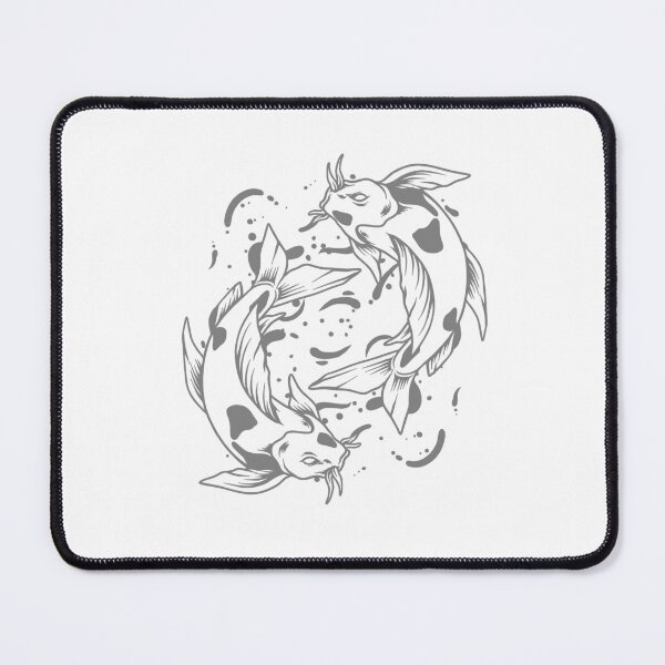 Item preview, Gray Japanese Koi Yin Yang Design designed and sold by pattern-archive.