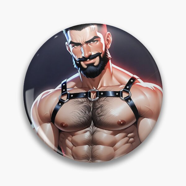 Item preview, Muscular Bearded Man in Leather Harness – Bold Masculine Art designed and sold by ZhivanCrimson.