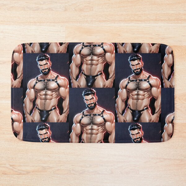 Item preview, Muscular Bearded Man in Leather Harness – Bold Masculine Art designed and sold by ZhivanCrimson.