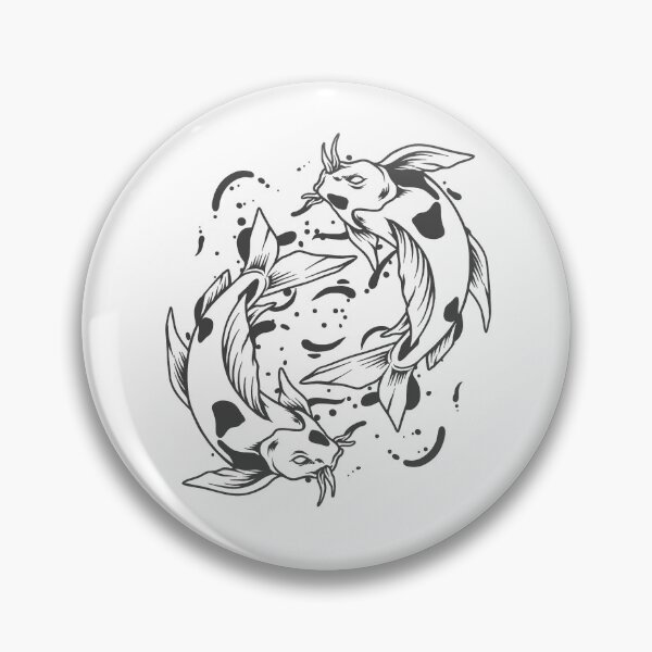 Item preview, Dark Gray Japanese Koi Yin Yang Design designed and sold by pattern-archive.