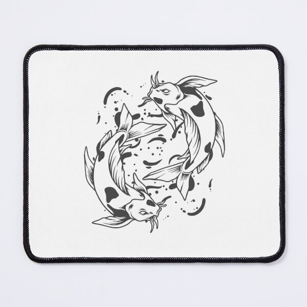 Item preview, Dark Gray Japanese Koi Yin Yang Design designed and sold by pattern-archive.