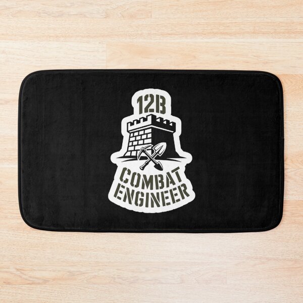 Item preview, 12B Combat Engineer — Castle Tower Emblem with Shovel and Pickaxe U.S. Army MOS Graphic White Outline designed and sold by GFamilyC.