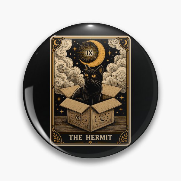 Item preview, The Hermit Black Cat Tarot Funny Cat Lover designed and sold by DuDuChben.