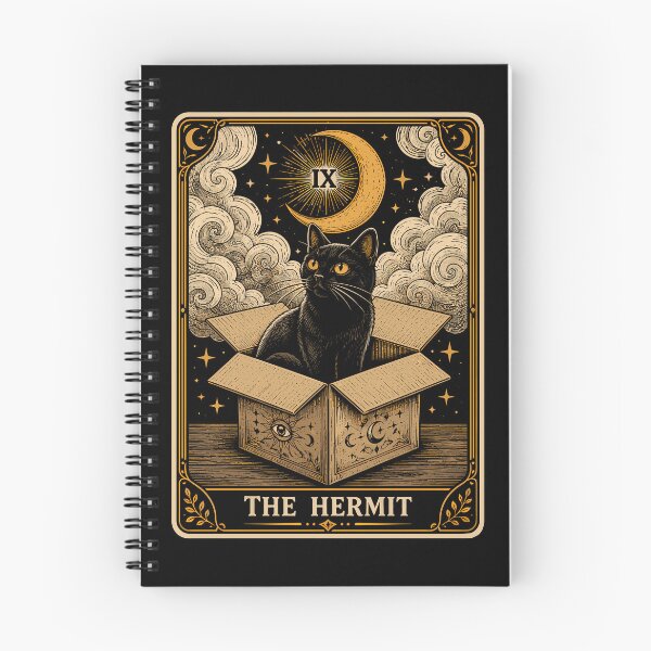 Item preview, The Hermit Black Cat Tarot Funny Cat Lover designed and sold by DuDuChben.