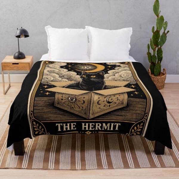Item preview, The Hermit Black Cat Tarot Funny Cat Lover designed and sold by DuDuChben.
