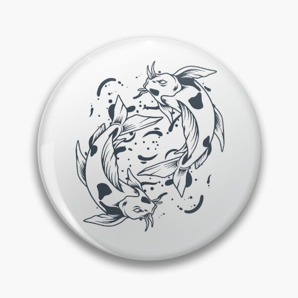 Item preview, Charcoal Japanese Koi Yin Yang Design designed and sold by pattern-archive.