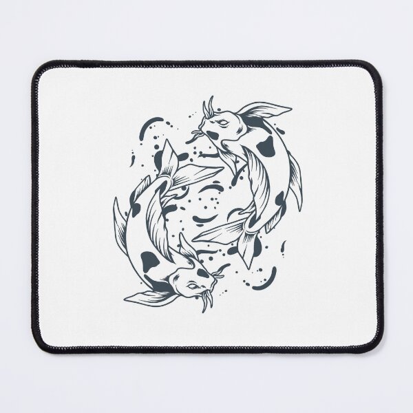 Item preview, Charcoal Japanese Koi Yin Yang Design designed and sold by pattern-archive.