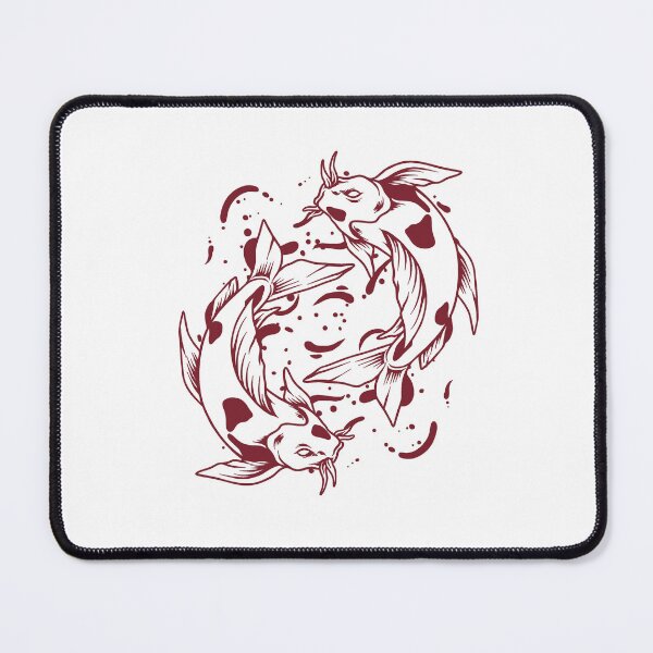 Item preview, Burgundy Japanese Koi Yin Yang Design designed and sold by pattern-archive.