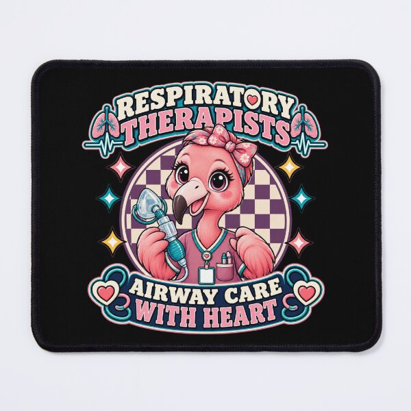 Item preview, Cute Flamingo Respiratory Therapists Checkered Airway Care with Heart, Medical RT Gift designed and sold by ClinicalHubs.