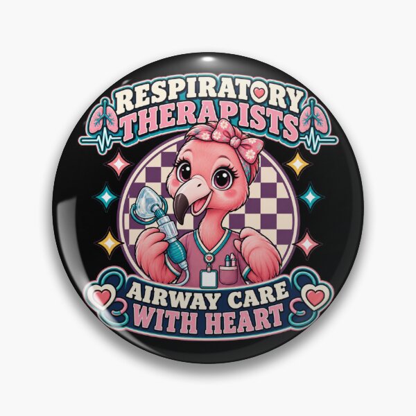 Item preview, Cute Flamingo Respiratory Therapists Checkered Airway Care with Heart, Medical RT Gift designed and sold by ClinicalHubs.