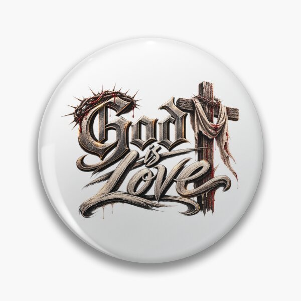 Item preview, God Is Love Christian Gothic Metal Cross And Crown Of Thorns designed and sold by Derekquie.