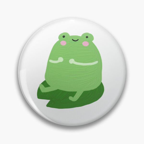 Item preview, Cute Round Frog on Lily Pad – Kawaii Green Frog designed and sold by snowberry studio.