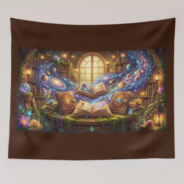 Item preview, Cosmic Library | Magical Books and Celestial Galaxy Art designed and sold by SebastianSpace.