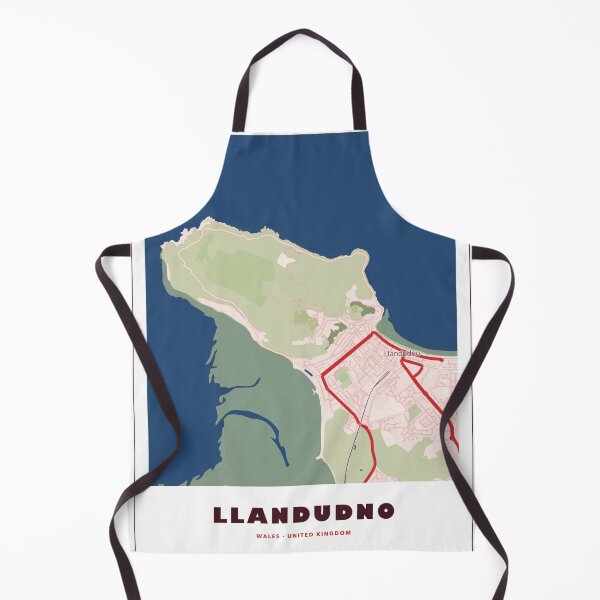 Aperçu de l'œuvre Llandudno Map Poster - Ruby Diner créée et vendue par Patterned by Pixels.