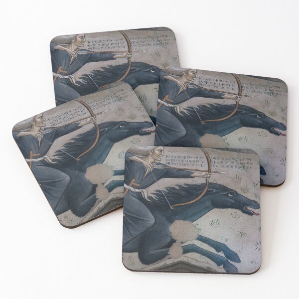 Item preview, Black horse gallops across Europe in Gothic fresco designed and sold by TerryKerrImages.