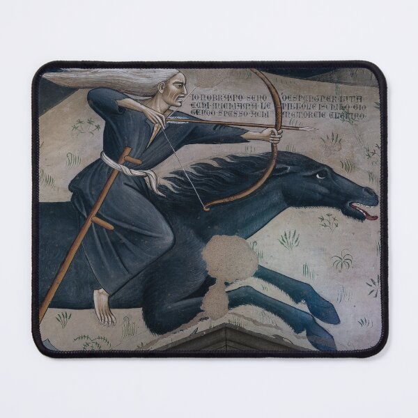 Item preview, Black horse gallops across Europe in Gothic fresco designed and sold by TerryKerrImages.