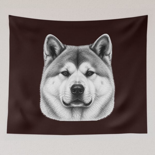 Item preview, Realistic Akita Dog Pencil Portrait designed and sold by ShopFanCreation.