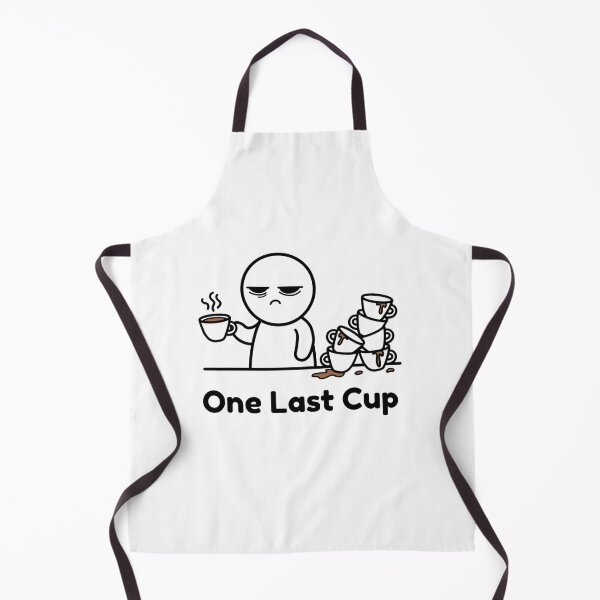Item preview, One Last Cup - Funny Coffee Addict Doodle Art designed and sold by Draw-some Doodles.