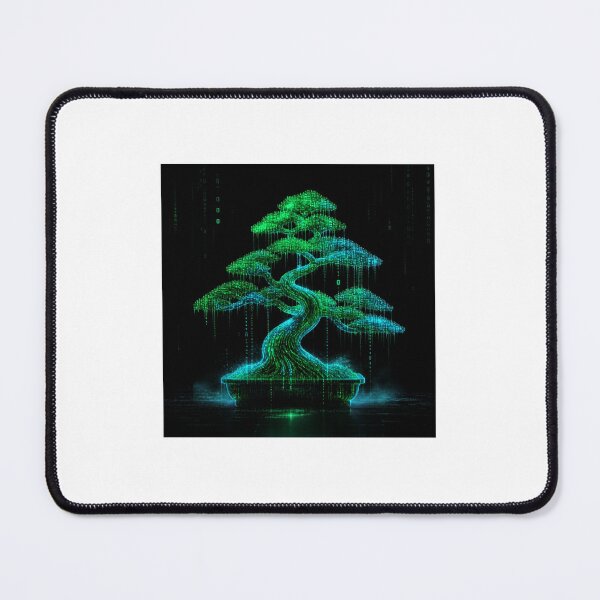 Item preview, Cyberpunk Matrix Binary Bonsai Tree Aesthetic Laptop Skin designed and sold by CagriCreates.