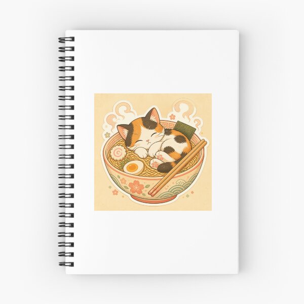 Item preview, Cute Sleeping Cat in Ramen Bowl Japanese Kawaii Sticker designed and sold by CagriCreates.