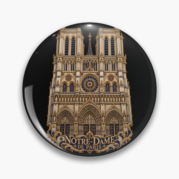 Item preview, Notre Dame de Paris Embroidered Gothic Cathedral Architecture designed and sold by Emoji Emblems.