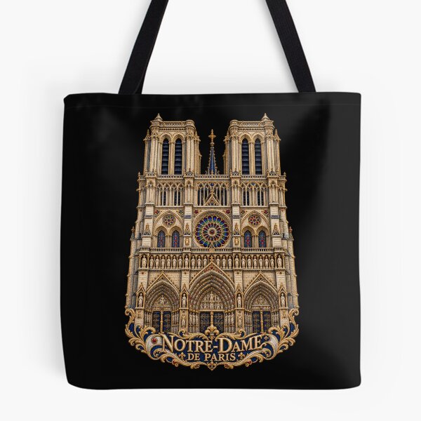 Item preview, Notre Dame de Paris Embroidered Gothic Cathedral Architecture designed and sold by Emoji Emblems.