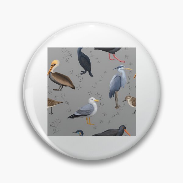 Item preview, Salish Sea Shorebirds Pattern Grey designed and sold by kyla-leach.