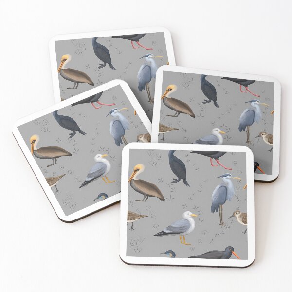 Item preview, Salish Sea Shorebirds Pattern Grey designed and sold by kyla-leach.